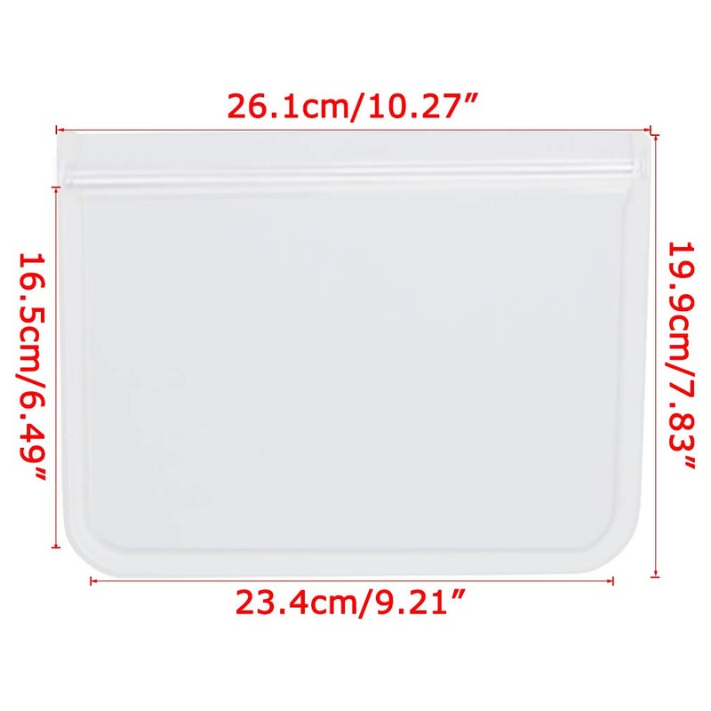 RLAVBL 1/2 Gallon Freezer Bags Reusable Food Storage Bags for Vegetable, Liquid, Snack, Meat, Sandwich, 10.2x7.87 Inch, 10 Pack - Image 3